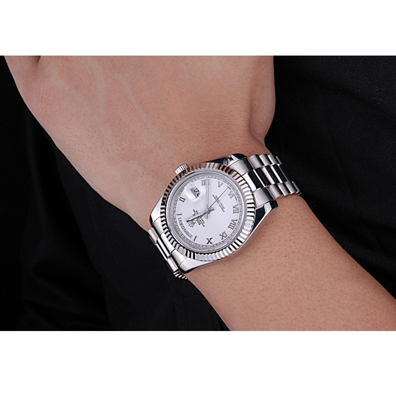 Aaa replica watch Rolex Stainless Dial Day-Date White 622547 Bracelet Steel 0707